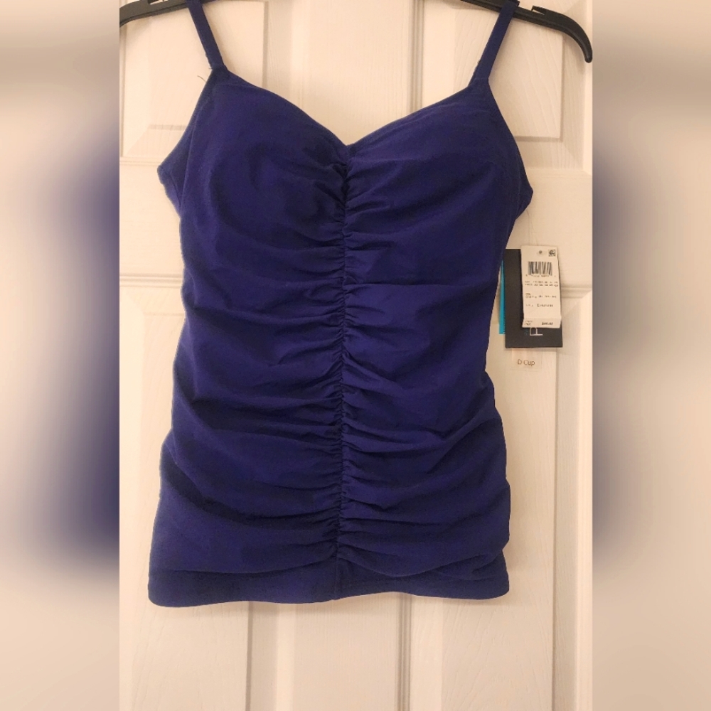 PROFILE by Gottex Tankini Swim Top in Blue size 36D - Picture 3 of 10